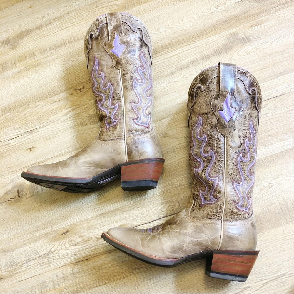 Ariat Crossfire Caliente Purple Western Boots 7.5